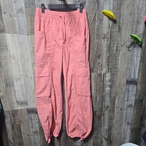 Aerie High Waisted Go-For-It Baggy Cargo Pant Spicy Coral